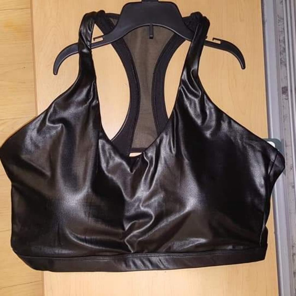 Leather Look Sports bra